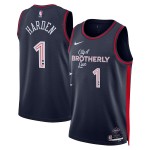 Philadelphia 76ers Trikot James Harden Nike 2023-24 City Edition Navy Swingman - Herren